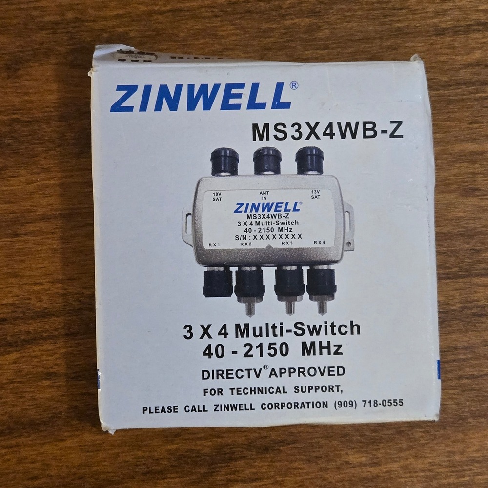 Zinwell MS3X4WB-Z 3x4 Multi-Switch 40-2150 MHz DirecTV Approved Satellite Switch